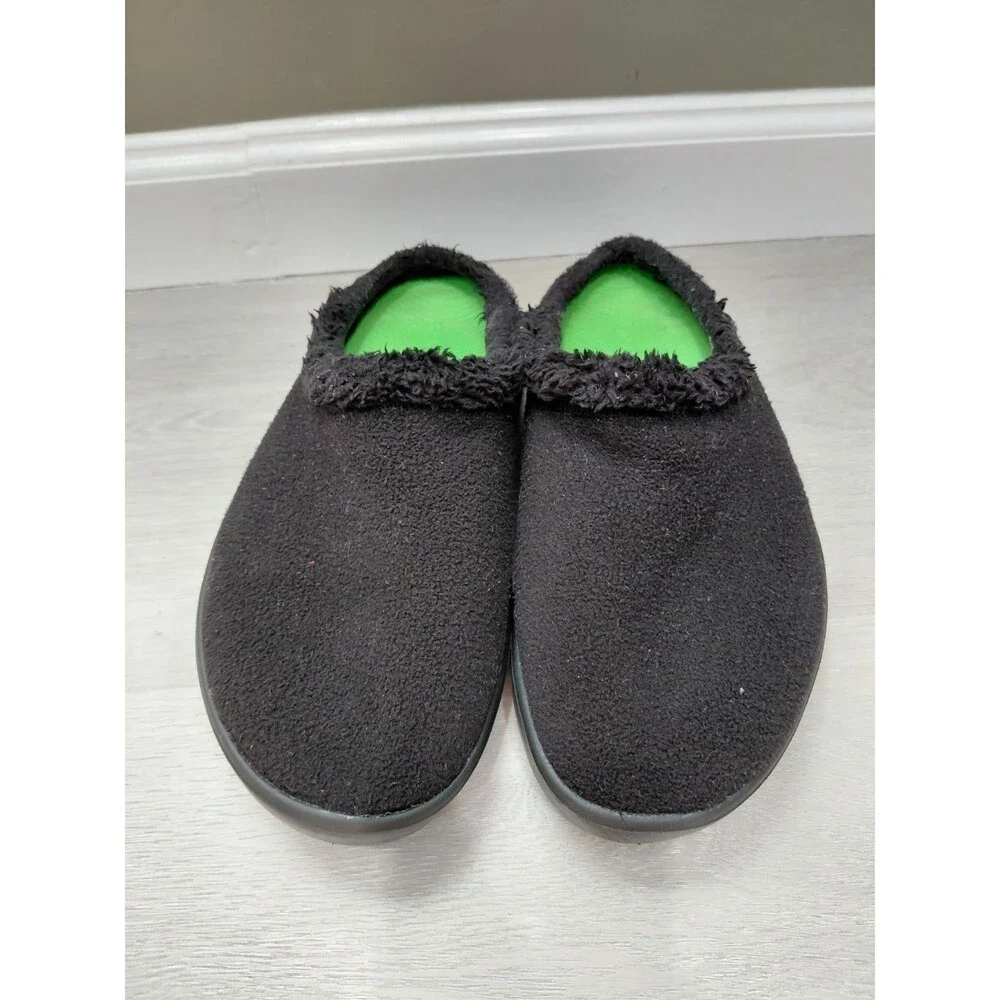 OOFOS OOcoozie Mule Men's 9.5(EU 42.5) Slip On Recovery Shoes Black Sherpa